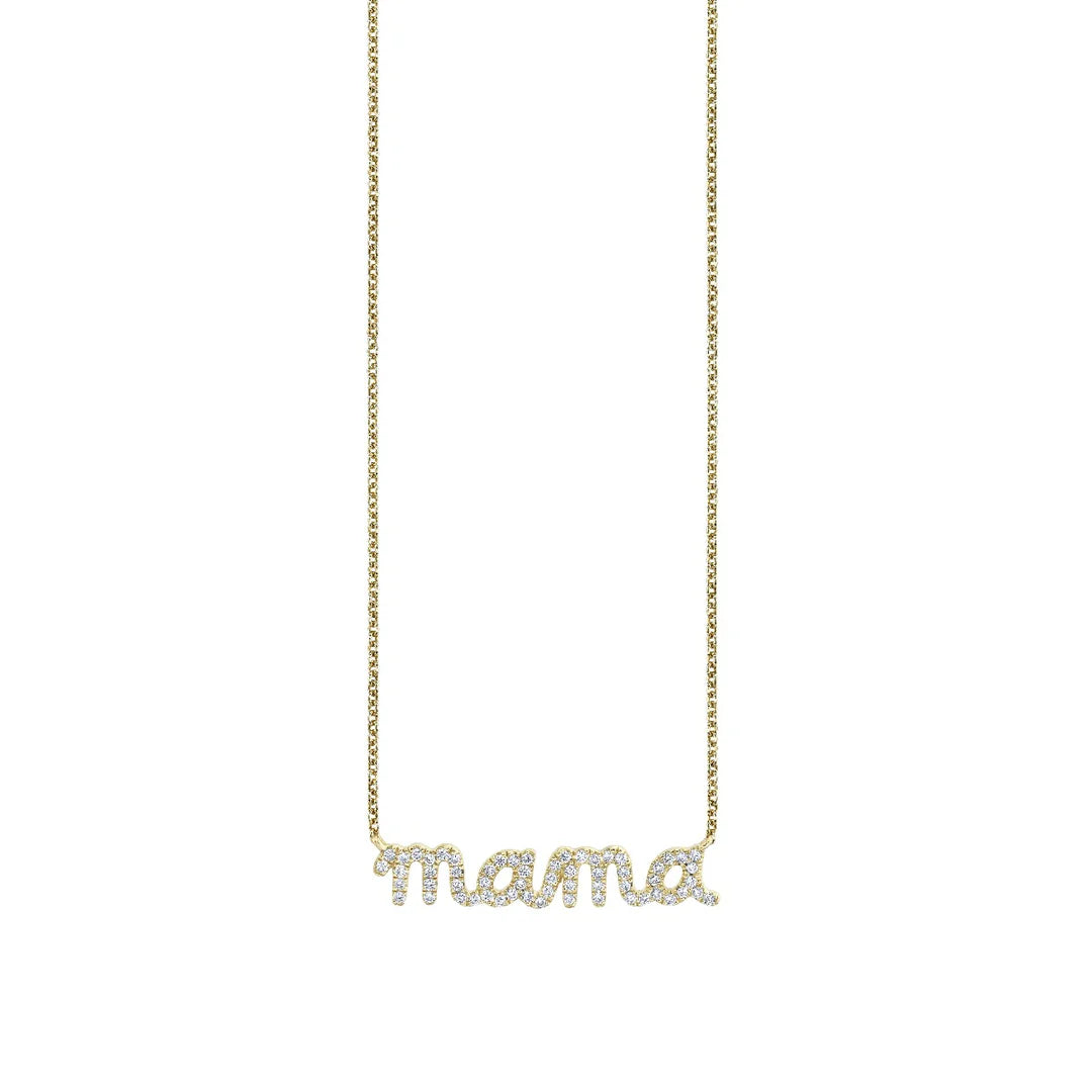 Sydney Evan Gold & Diamond Mama Necklace
