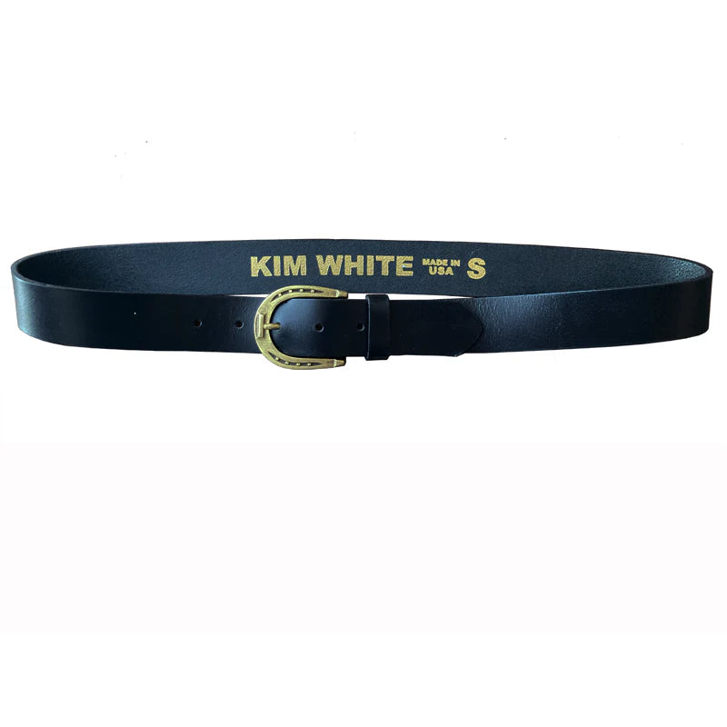 Kim White Horseshoe Belt - Black