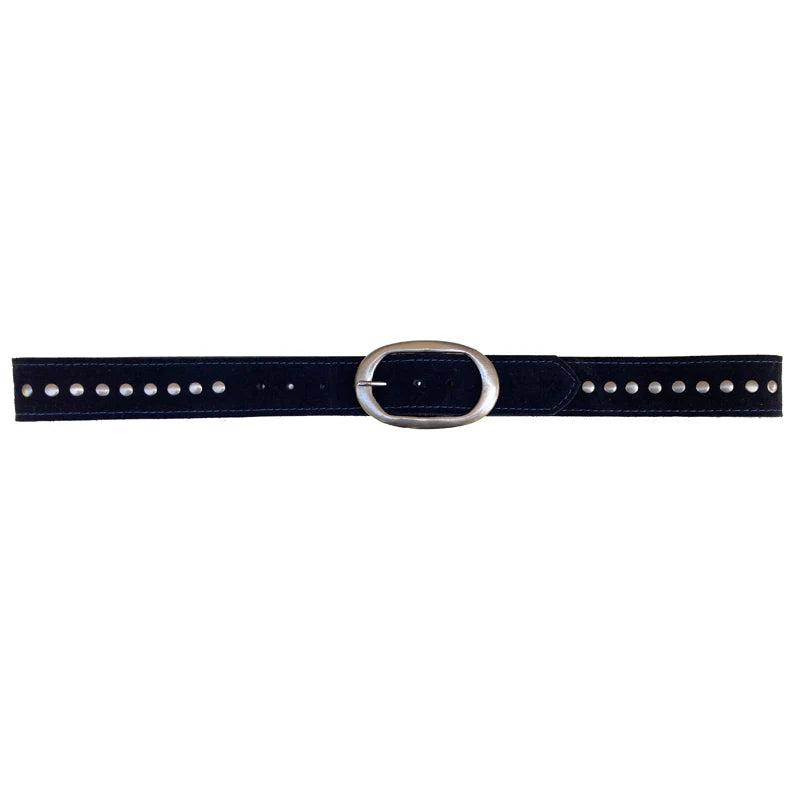 Kim White Oval Classic - Navy Silver Studded