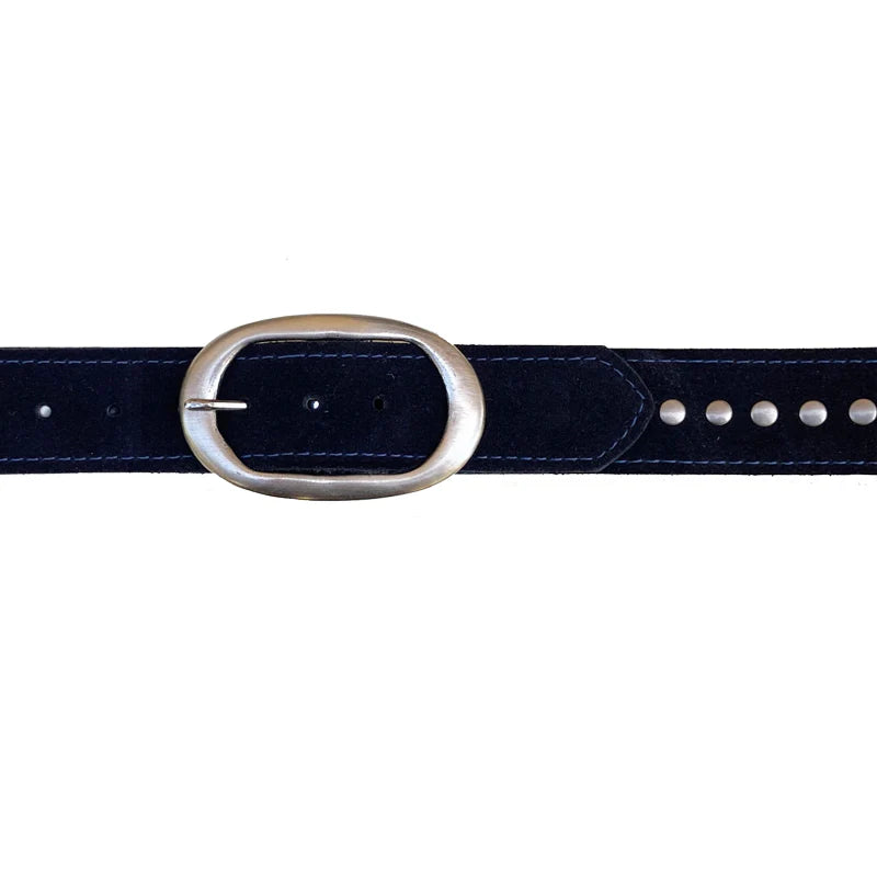 Kim White Oval Classic - Navy Silver Studded
