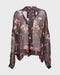Le Superbe Field Trip Tie Blouse - Chocolate Truffle