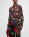 Le Superbe Field Trip Tie Blouse - Chocolate Truffle