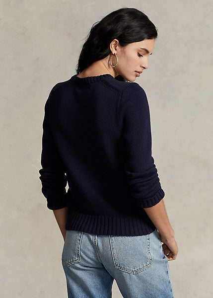 Polo Ralph Lauren Flag Cotton Crewneck Sweater - Navy