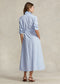 Polo Ralph Lauren Belted Striped Linen-Cotton Shirtdress