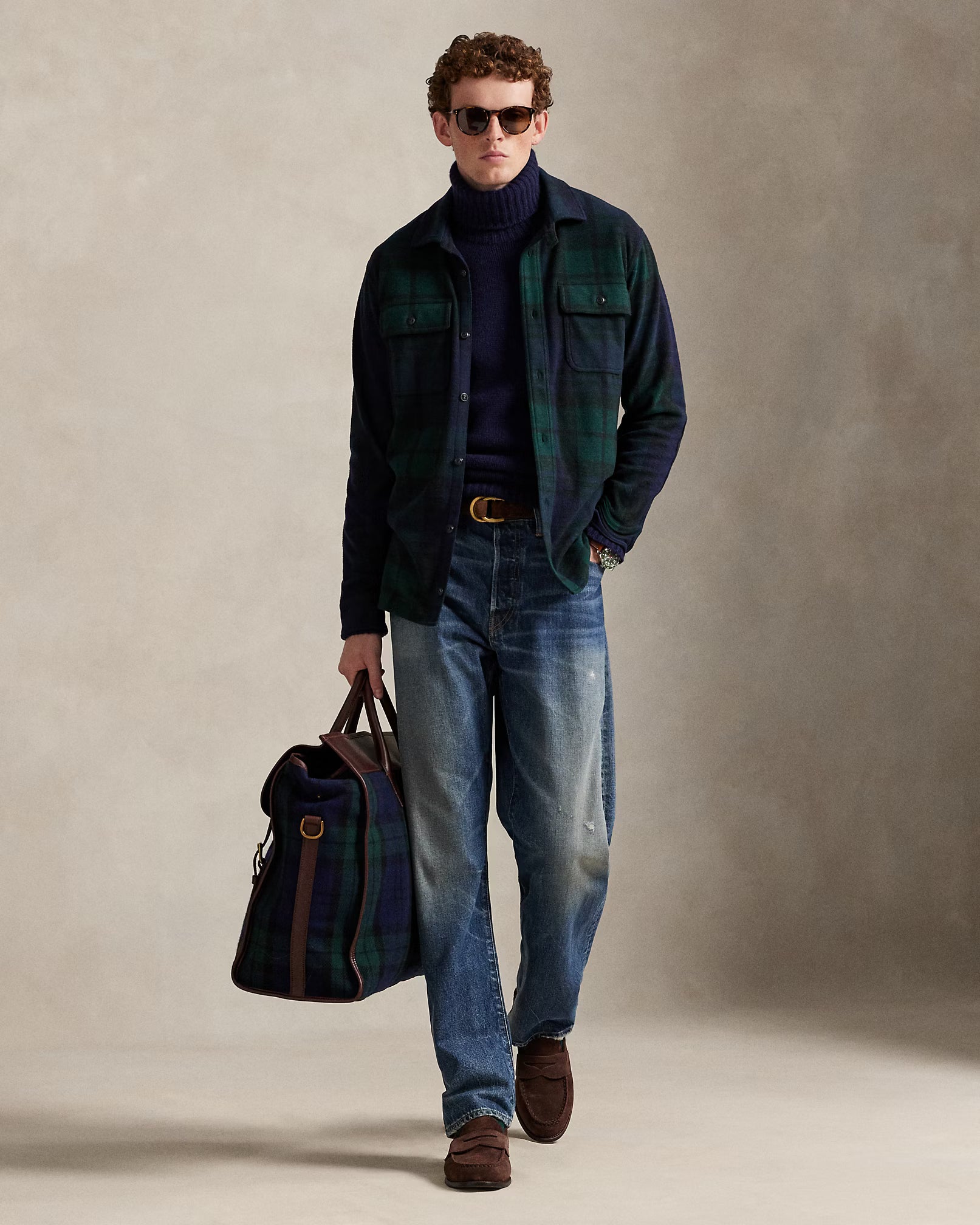 Polo Ralph Lauren Plaid Knit Overshirt - Blackwatch Plaid