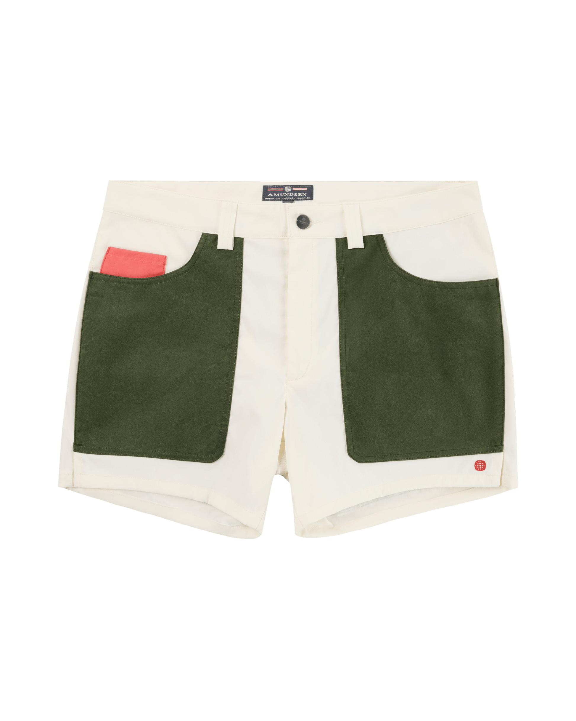 Amundsen 5Incher Field Shorts - Off-White/ Green
