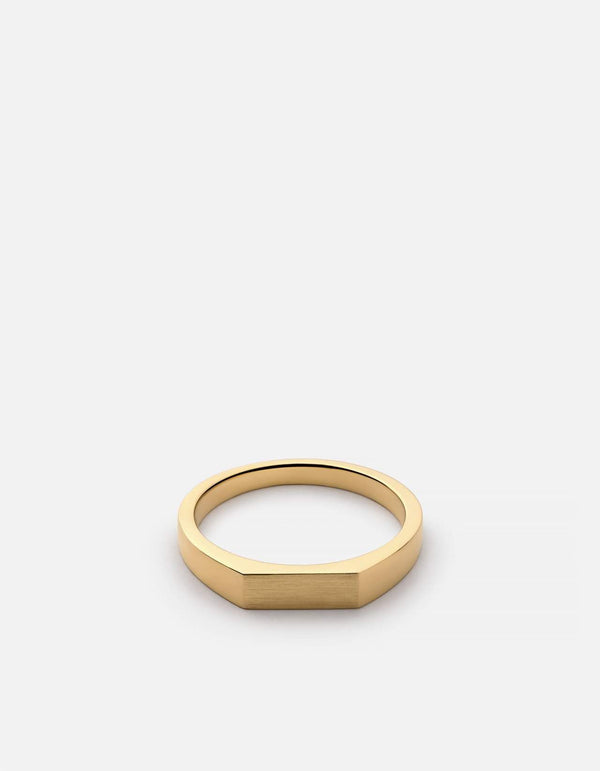 Miansai Slim Geo Ring, Gold Vermeil