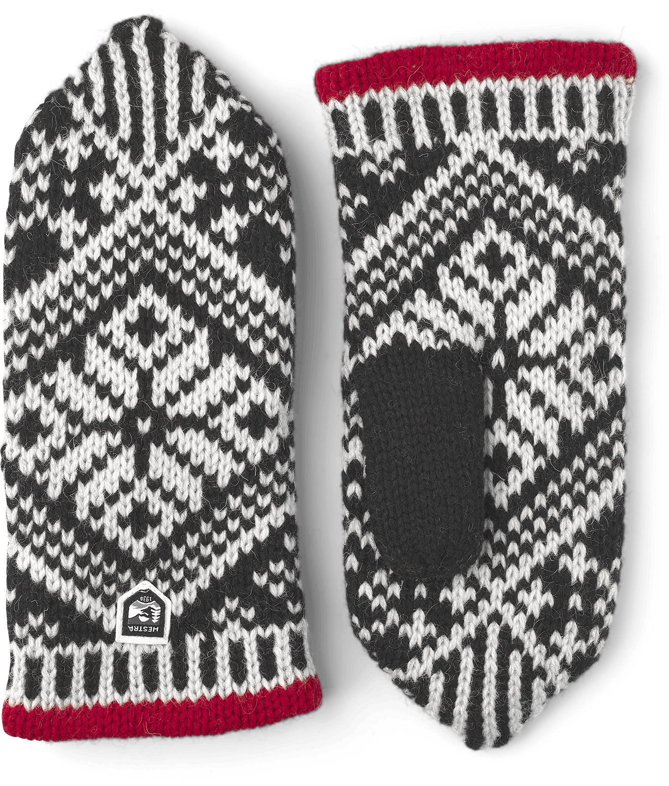 Hestra Nordic Wool Mitt - Black & Off-White