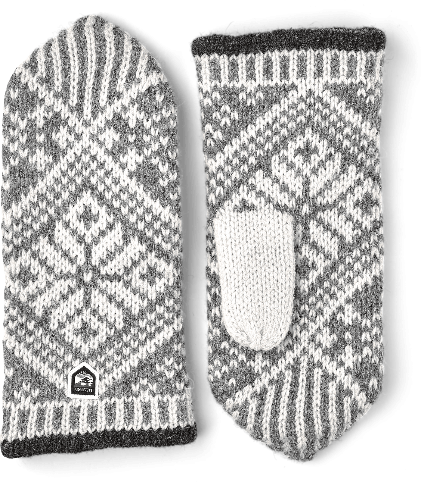 Hestra Nordic Wool Mitt - Grey & Off-White