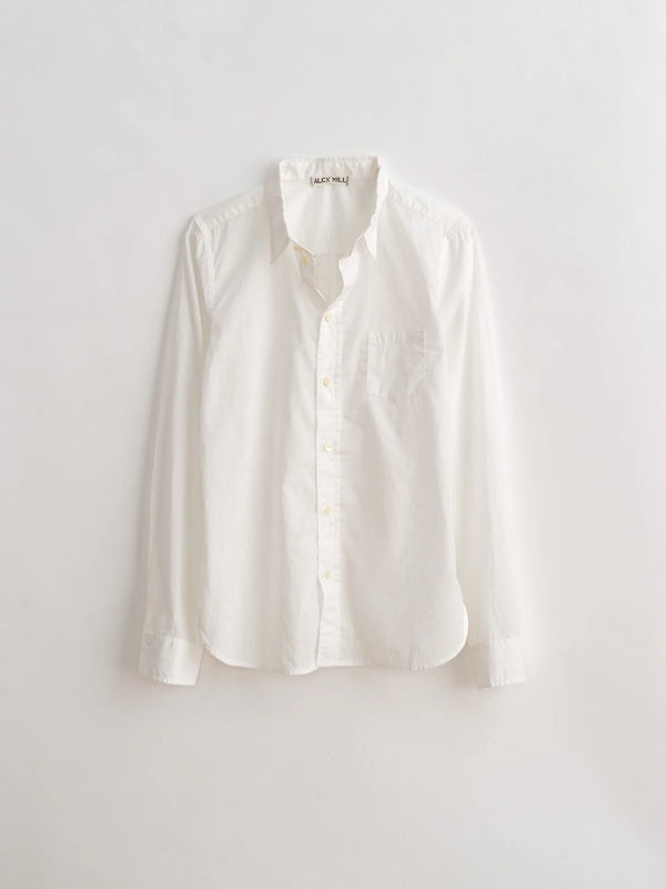 Alex Mill Bobby Shirt in Paper Poplin - White