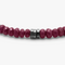 Icosahedron Ruby Bracelet in Hematite with Sterling Silver