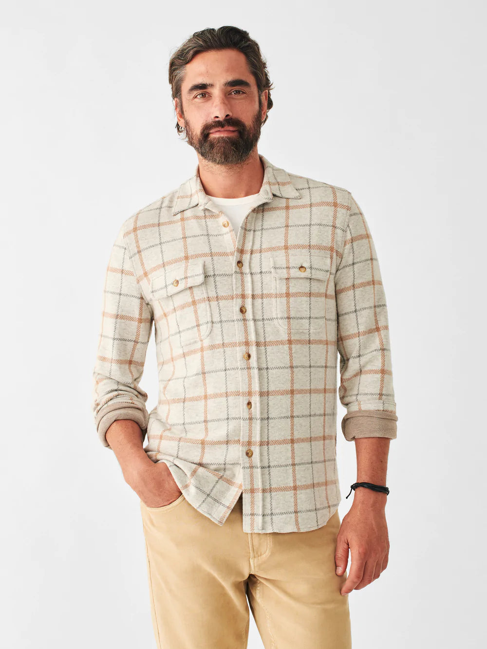 Faherty Legend™ Sweater Shirt - Open Tundra Windowpane