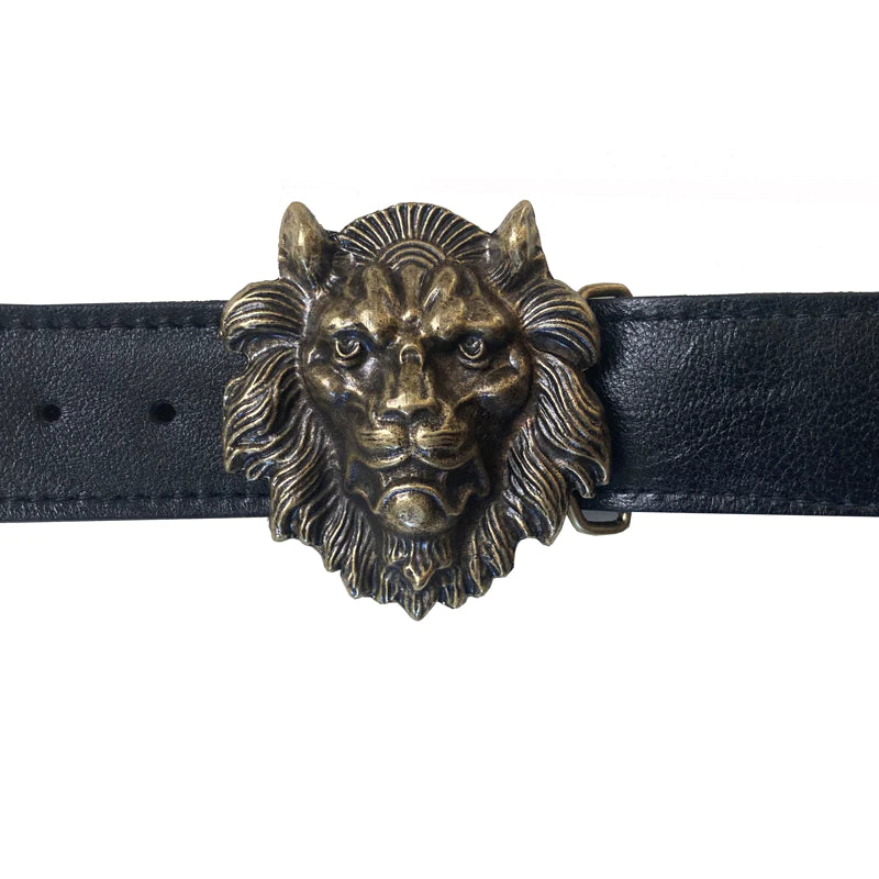 Kim White Lion Belt - Black