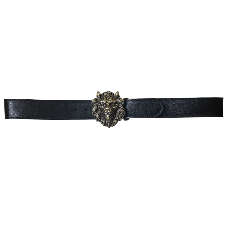 Kim White Lion Belt - Black