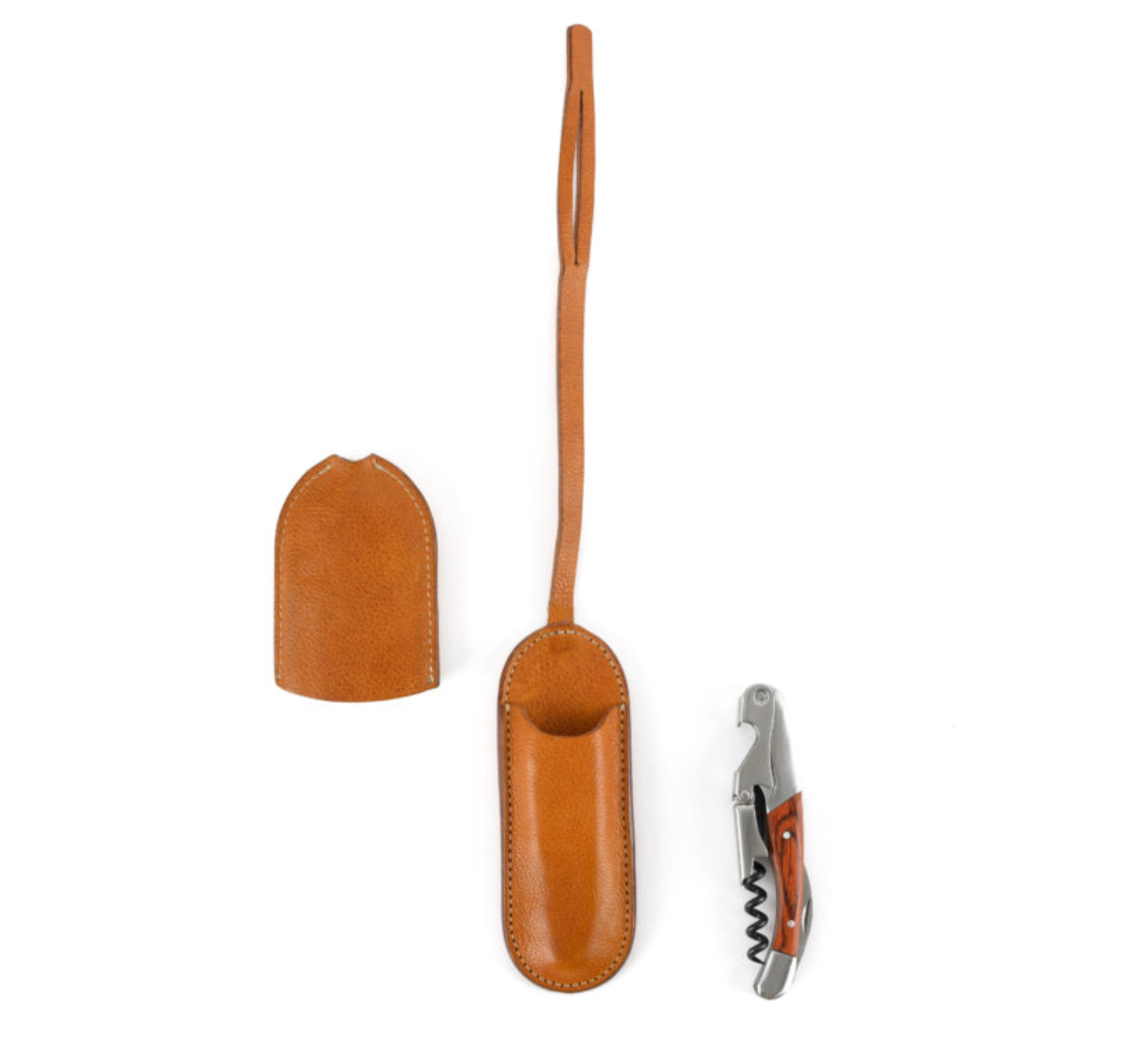 Leather Wine Corkscrew Holder