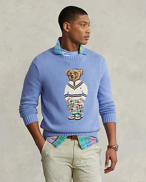 Polo Ralph Lauren Polo Bear Cotton Sweater - Soft Royal