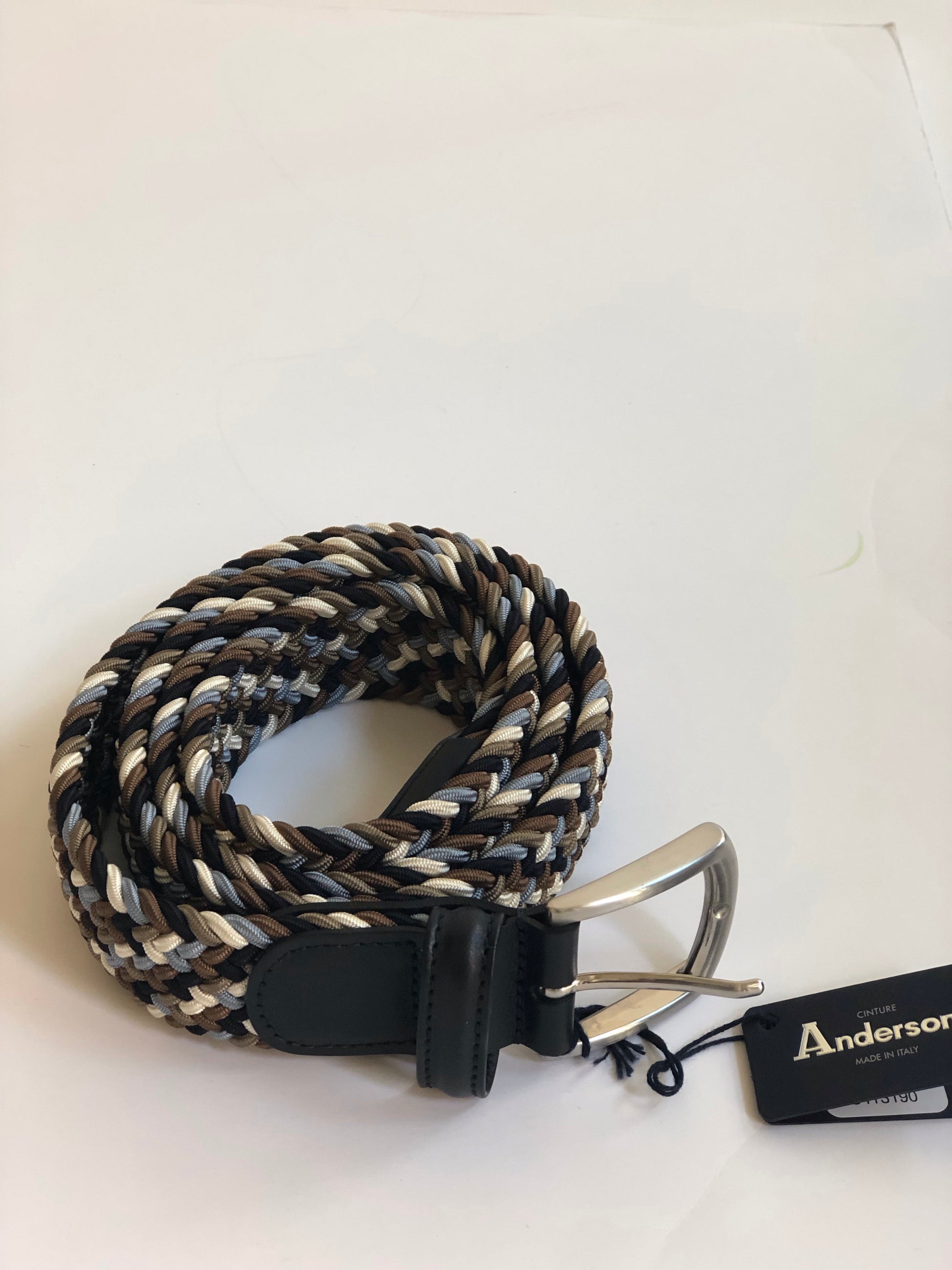Classic Woven Belt With Leather Detail