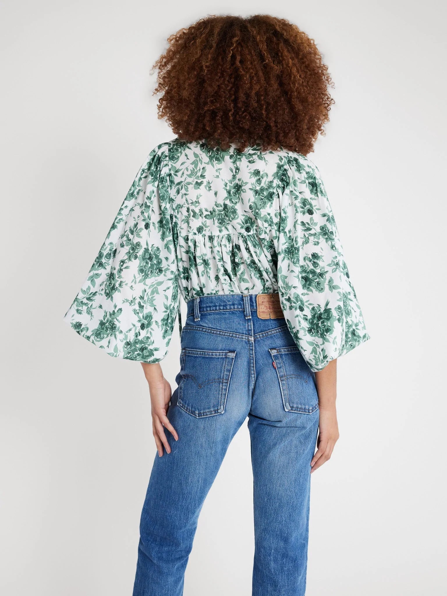 Mille Charlie Top in Green Bouquet