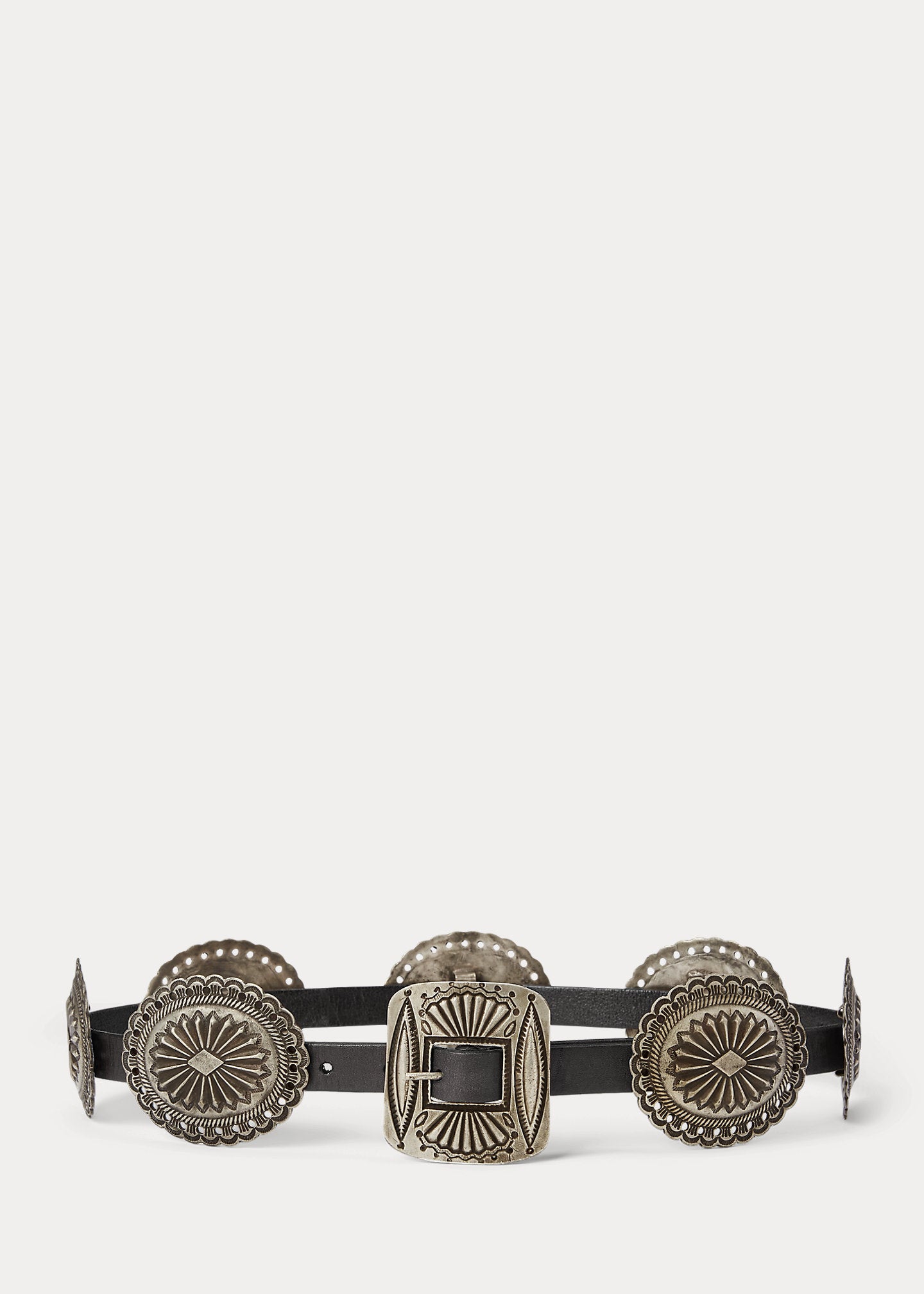 Polo Ralph Lauren Metal-Accent Leather Belt - Black