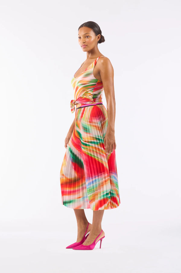 Le Superbe Bold Swirl Pleated Skirt