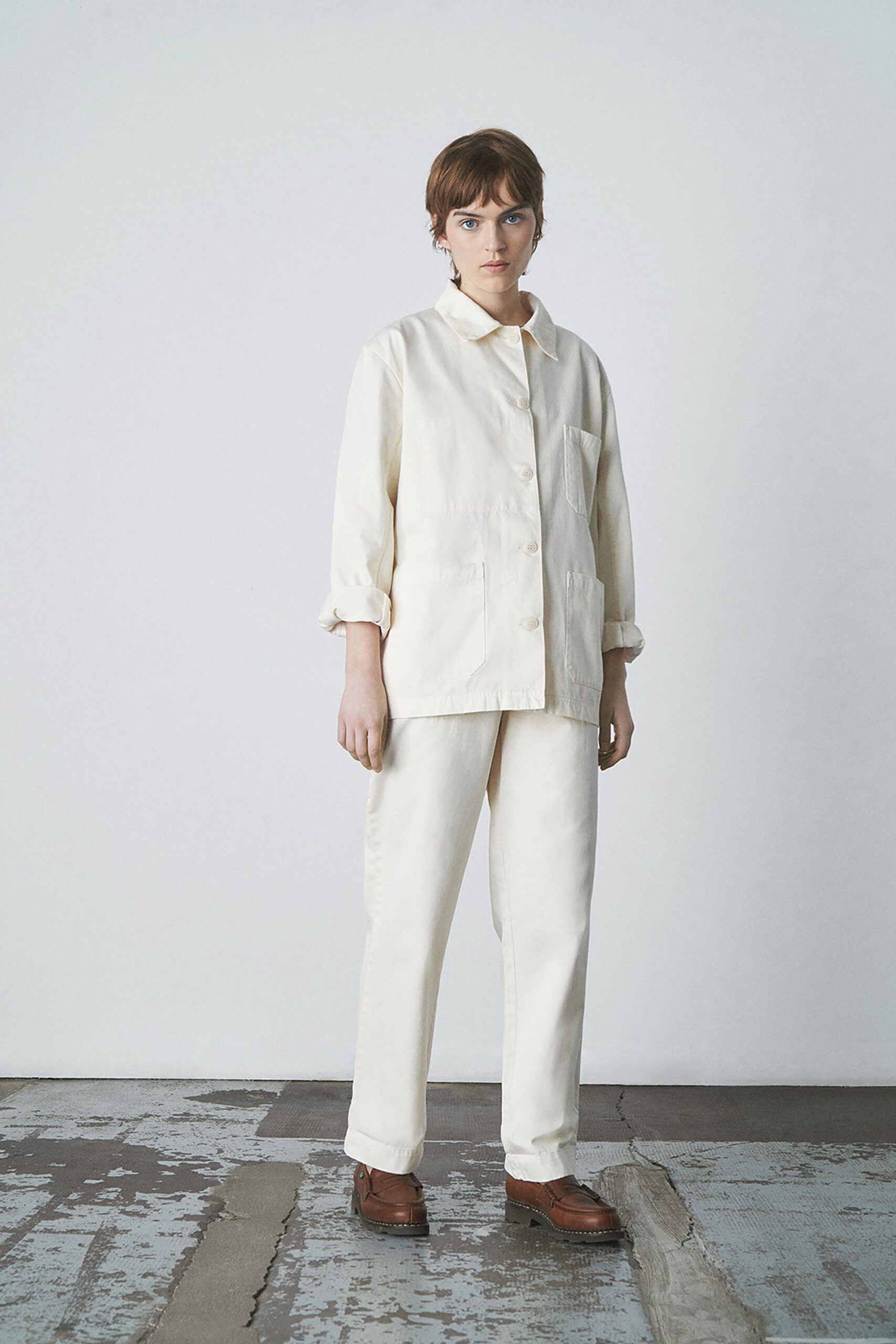 Le Mont St Michel Gabardine Work Jacket - Ivory