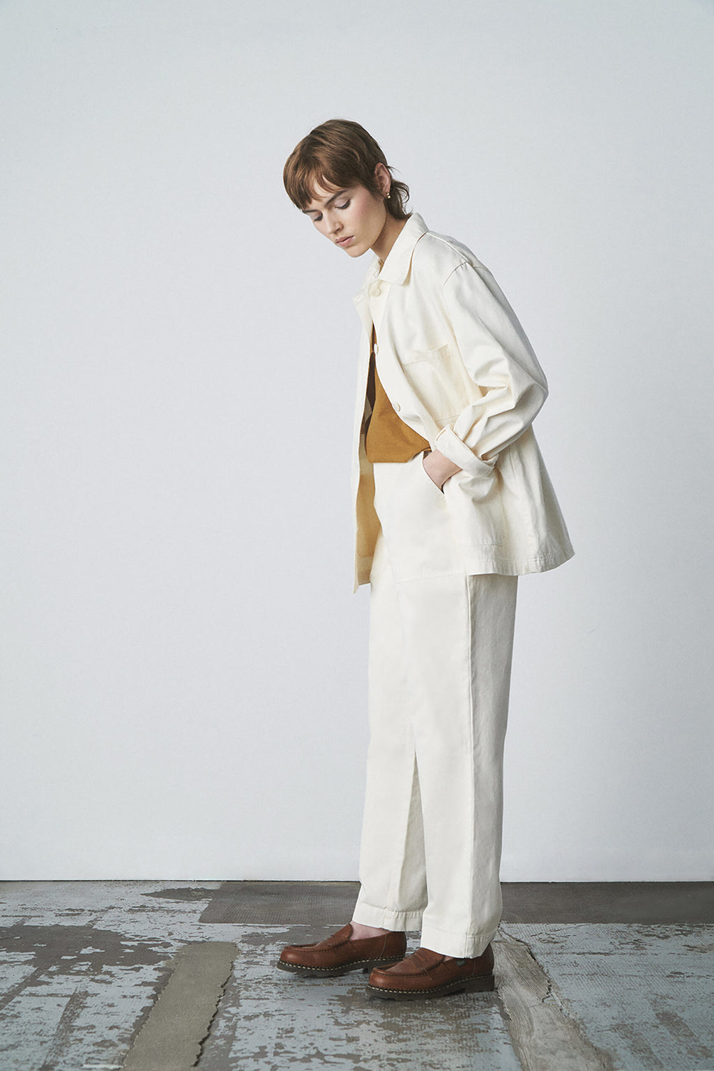 Le Mont St Michel Gabardine Work Jacket - Ivory
