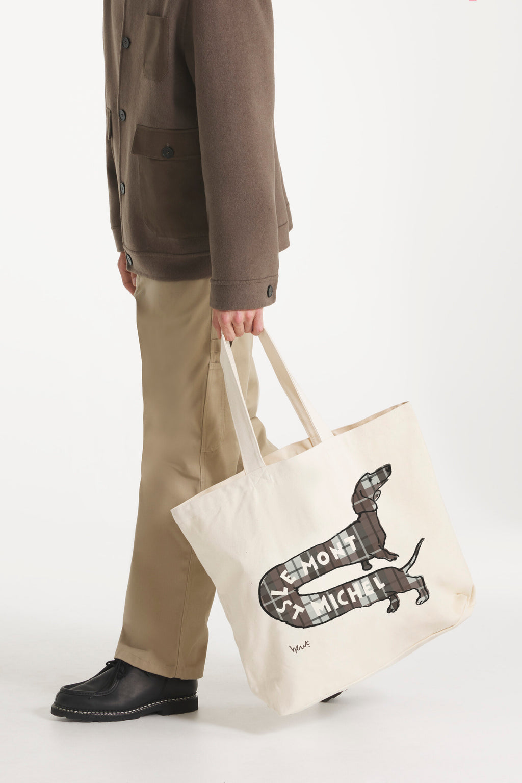 Le Mont St Michel Tote Bag Dog - Brown