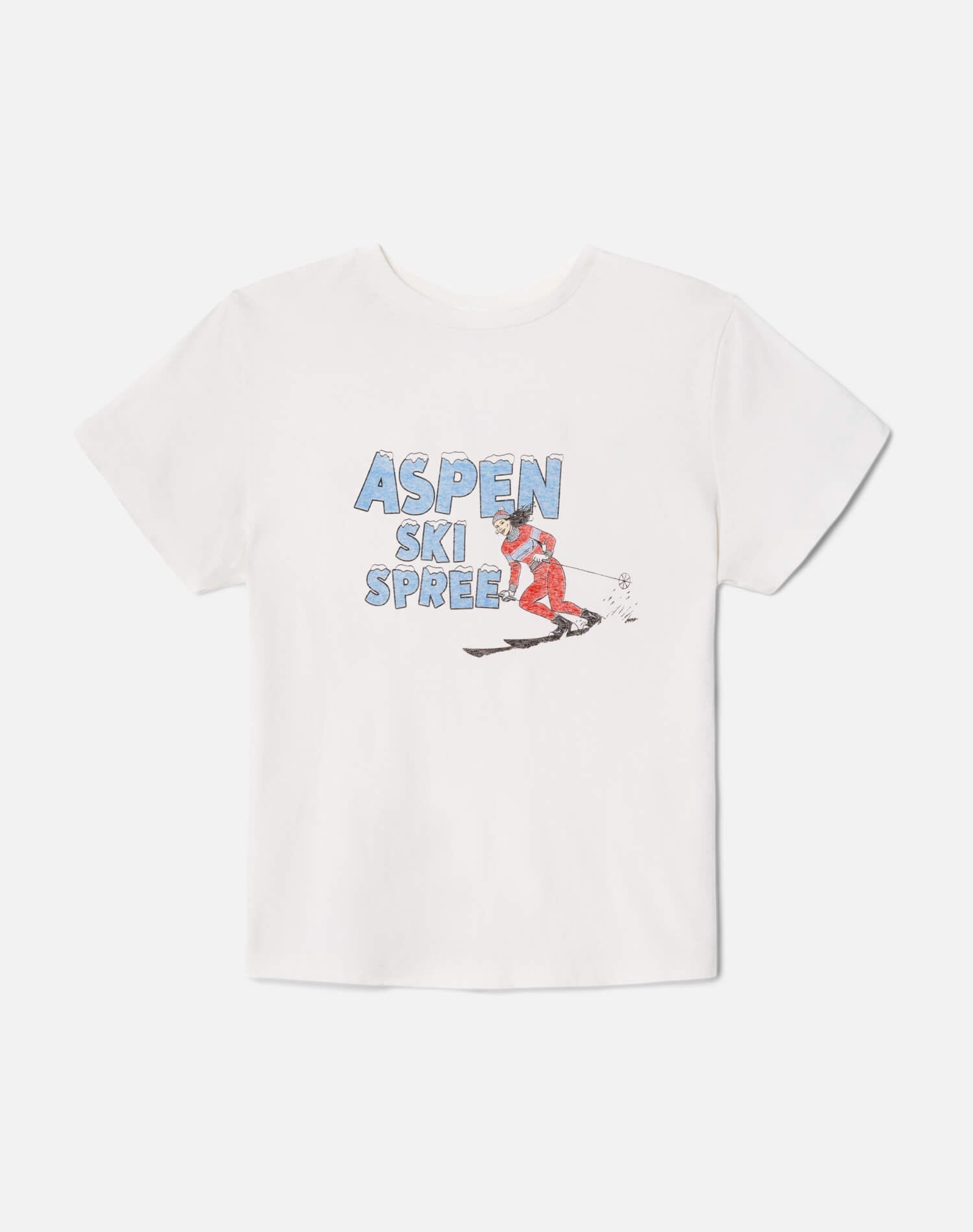 Re/Done Classic "Ski Spree" Tee in Vintage White