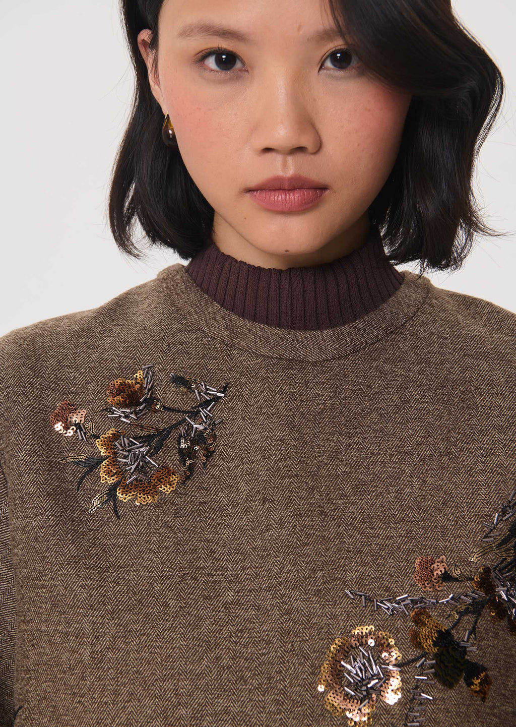 Tara Jarmon Thelma Top  - Brown