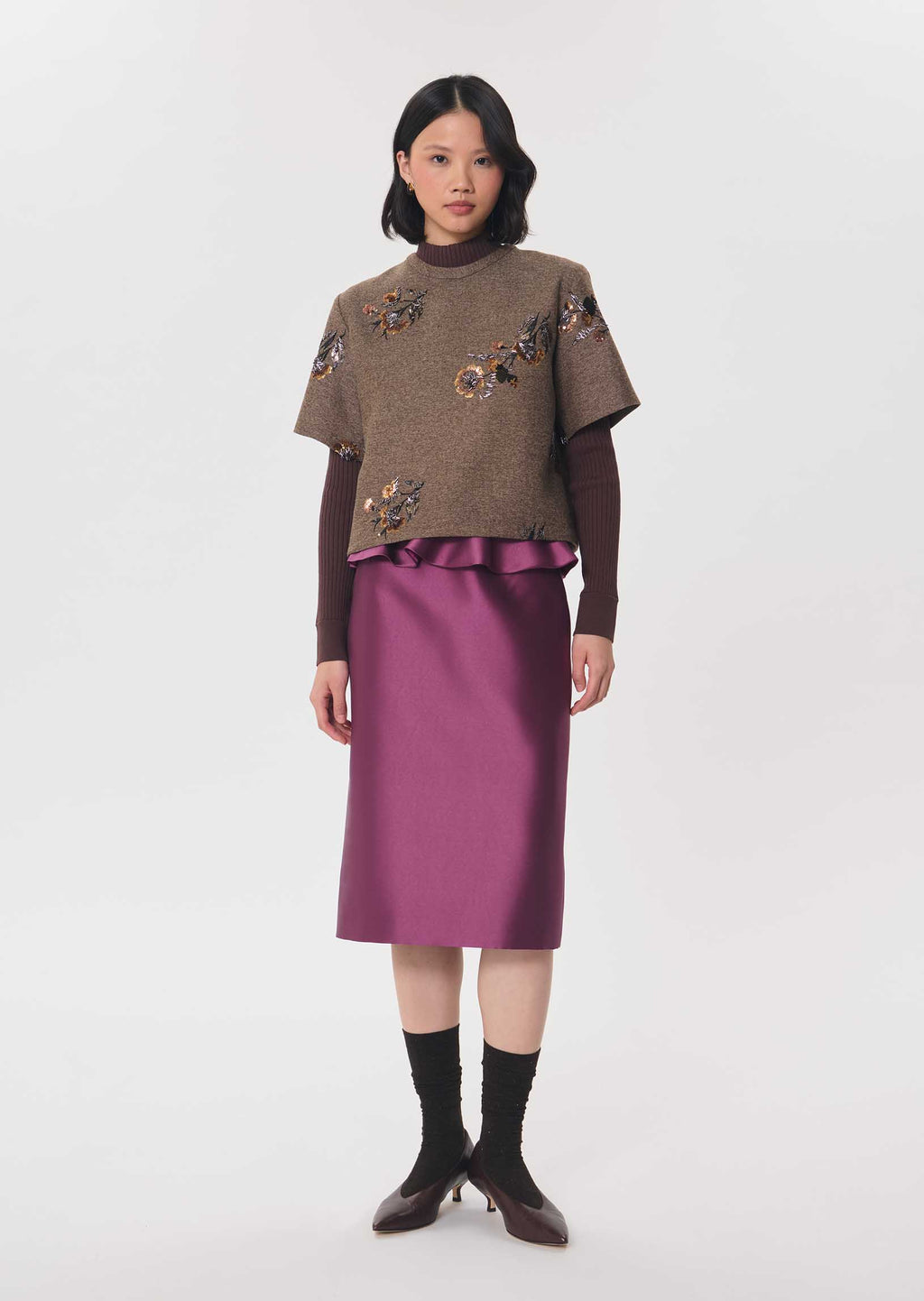 Tara Jarmon Thelma Top  - Brown