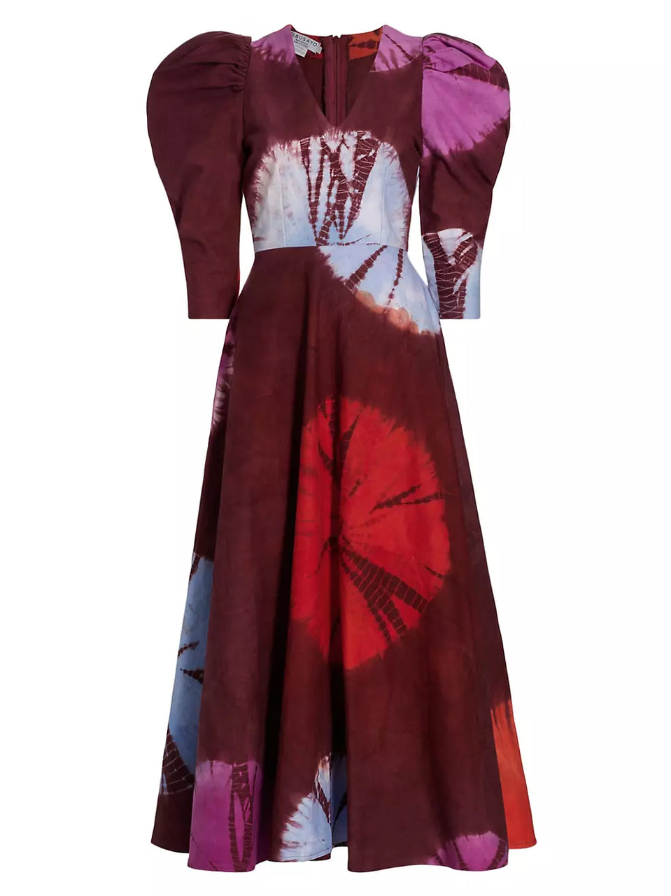 Busayo Dami Hand-Dyed Puff-Sleeve Maxi Dress