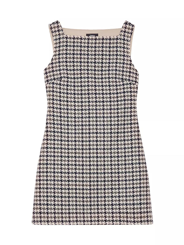 Theory Houndstooth Wool Minidress