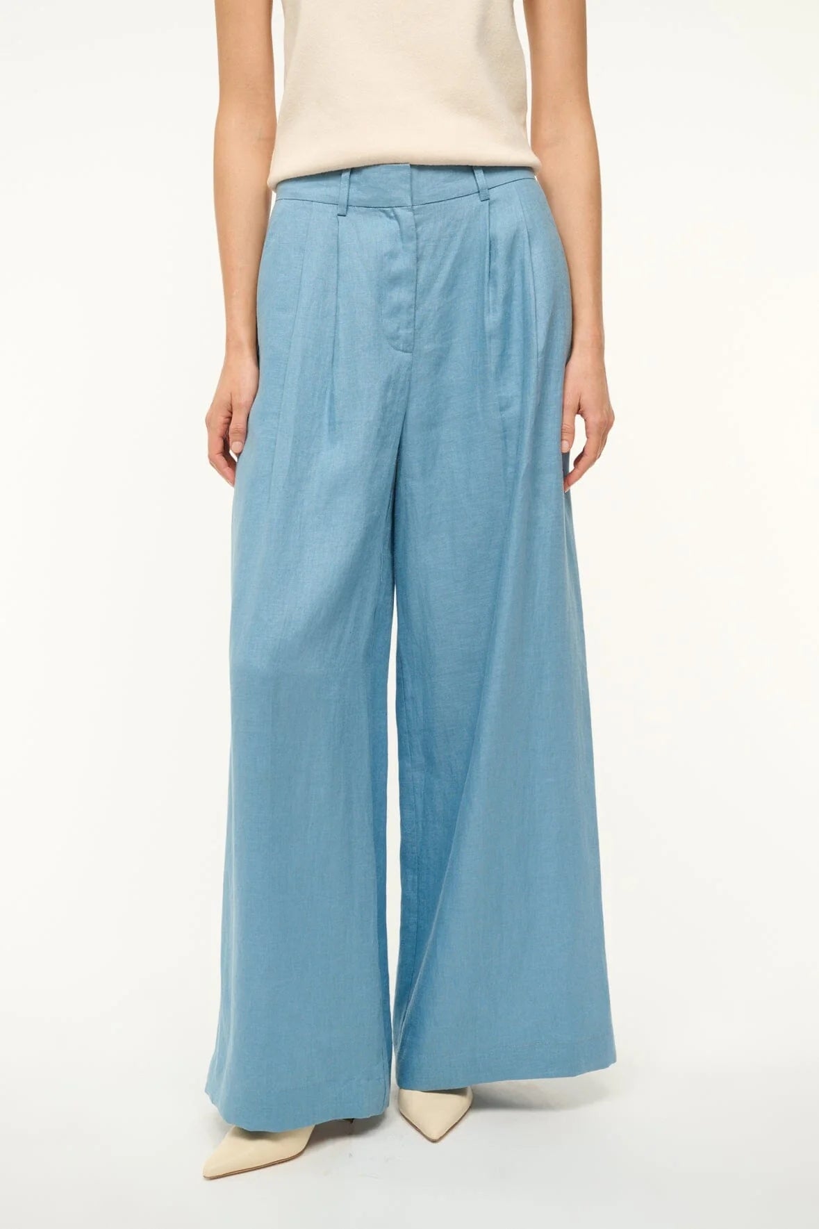 Staud Sasha Linen Pant Slate Blue