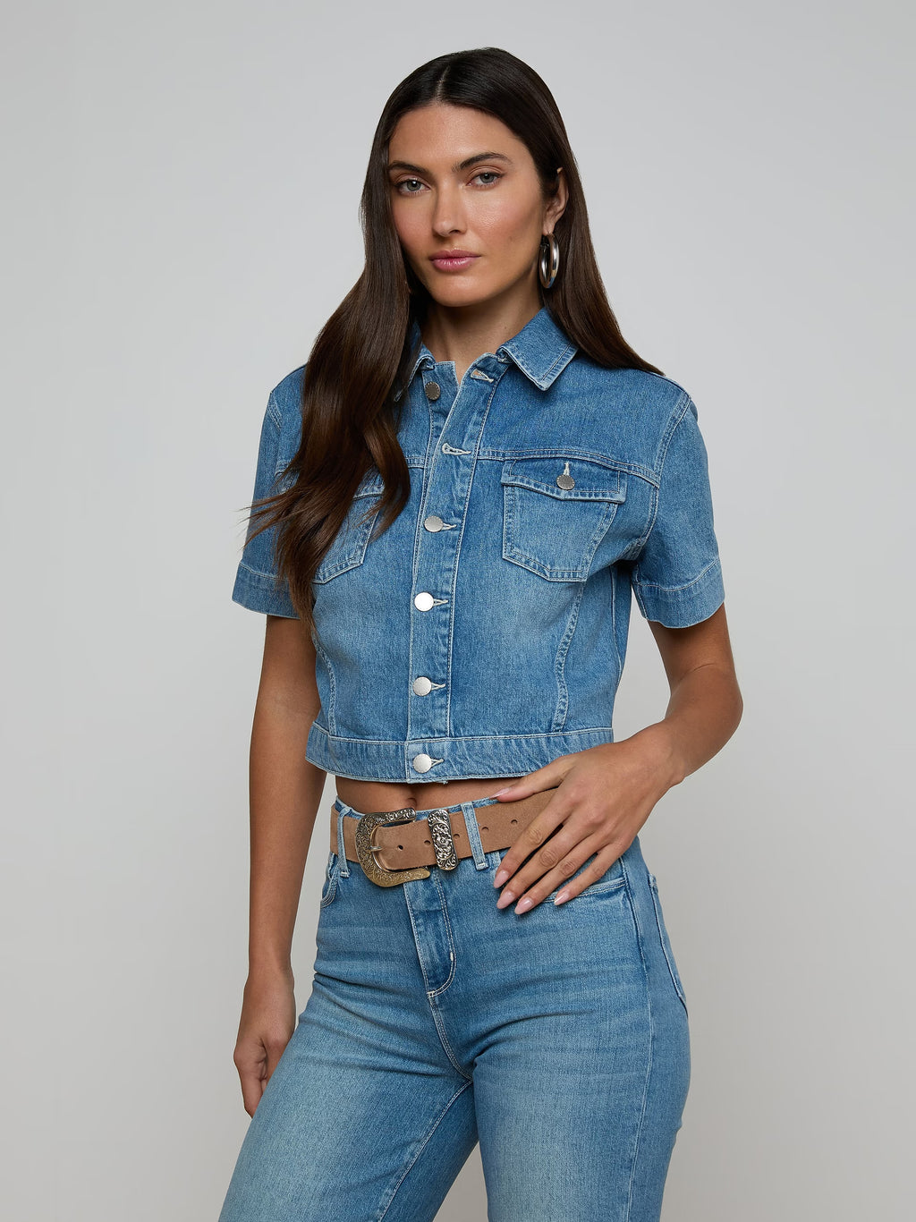 L'Agence Kirstie Jean Shirt Jacket - Calabasas