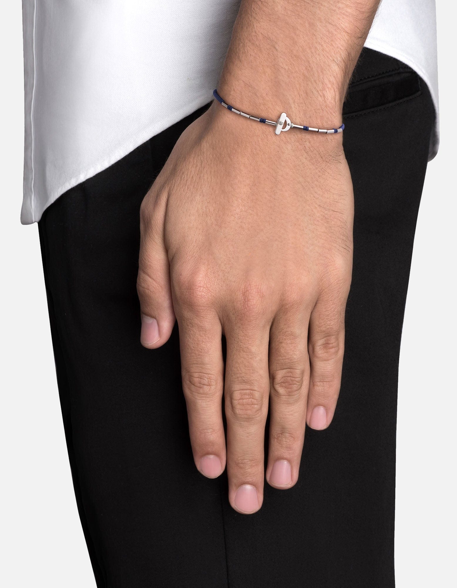 Miansai Kiran Lapis Bracelet w/ Sterling Silver in Blue