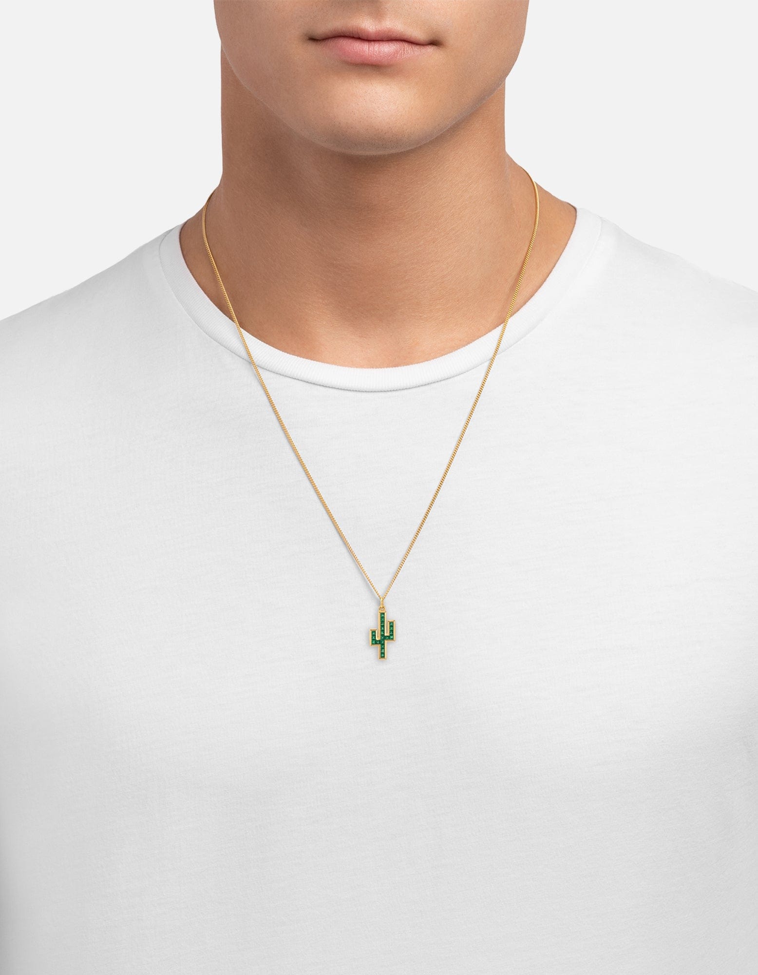 Miansai Cactus Green Onyx Pendant Necklace in Gold Vermeil, 24 in.