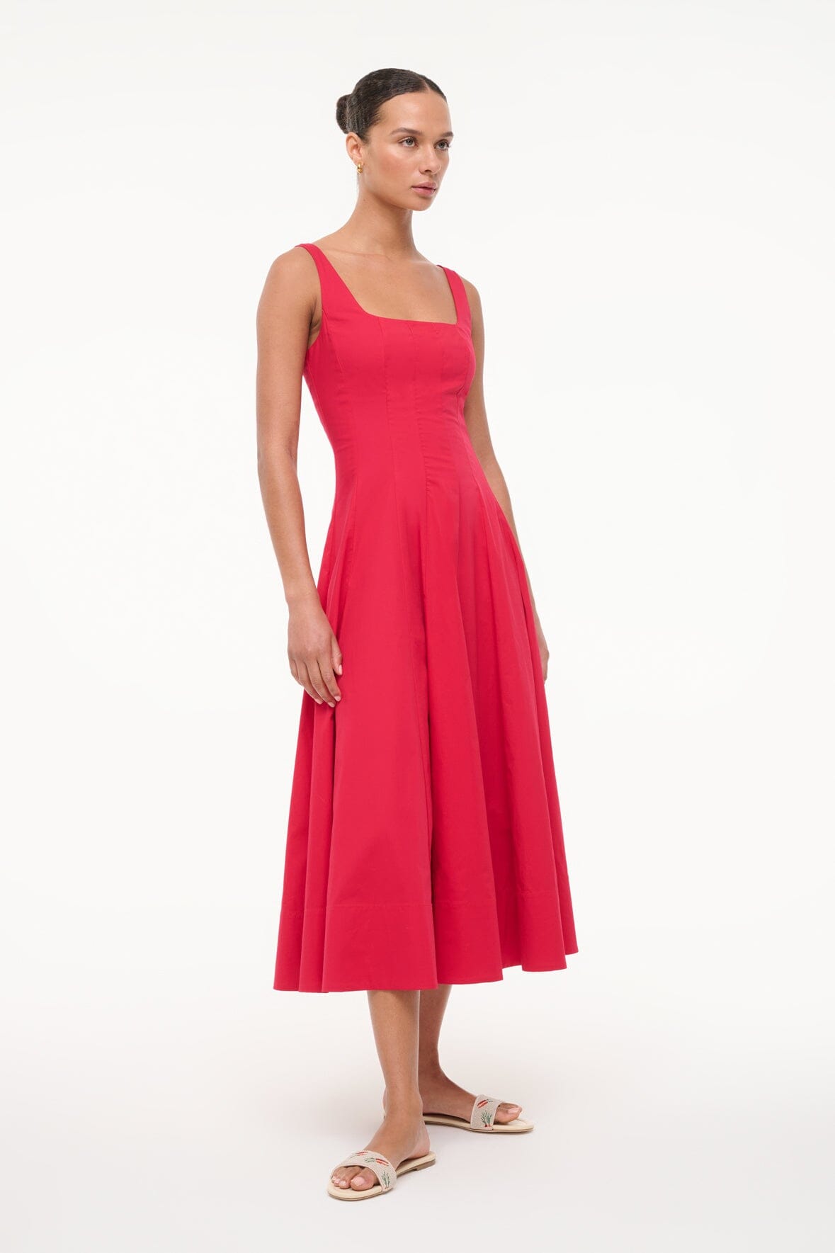 Staud Wells Dress - Cherry