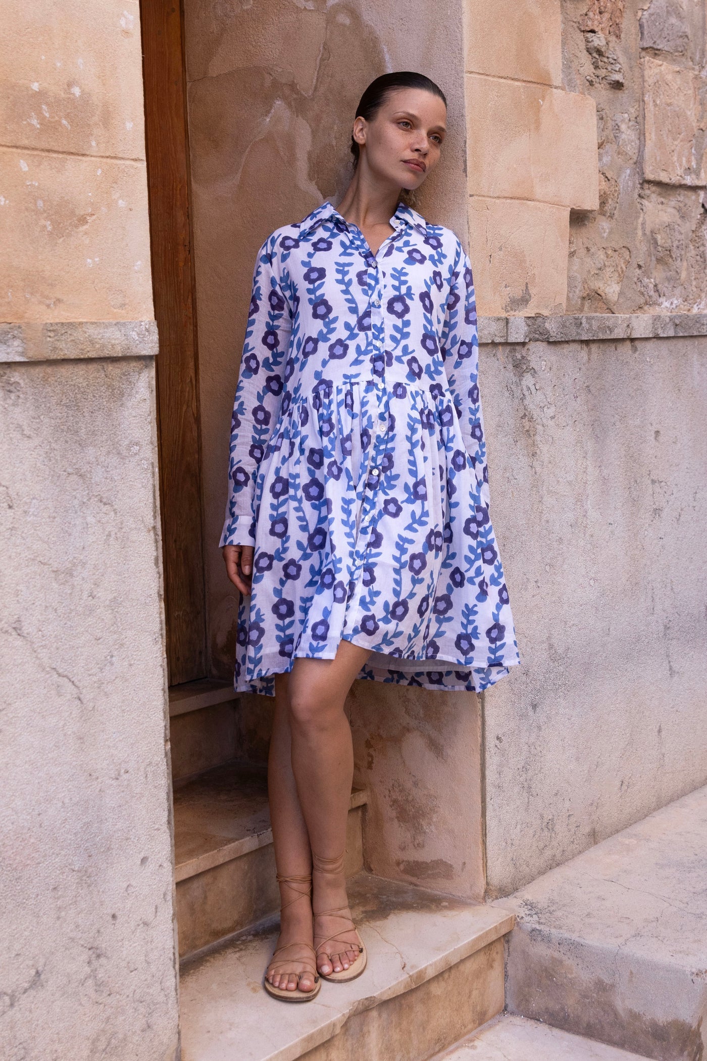 Oliphant Mini Shirt Dress - Toscana Blue