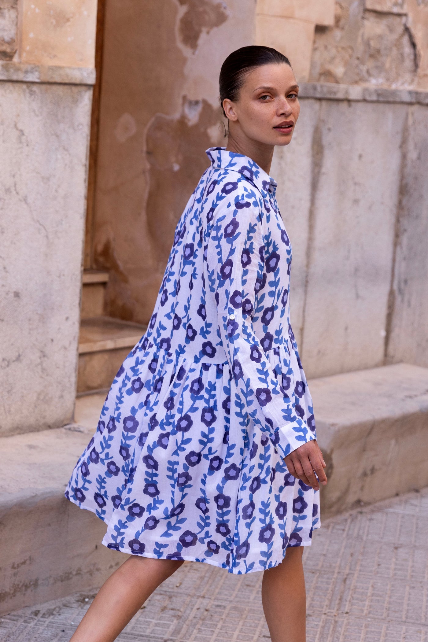 Oliphant Mini Shirt Dress - Toscana Blue