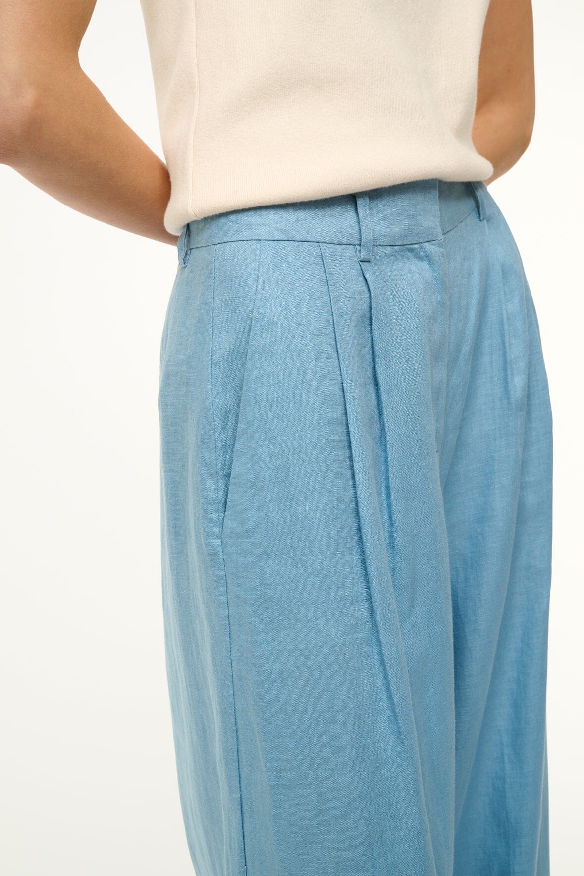Staud Sasha Linen Pant Slate Blue