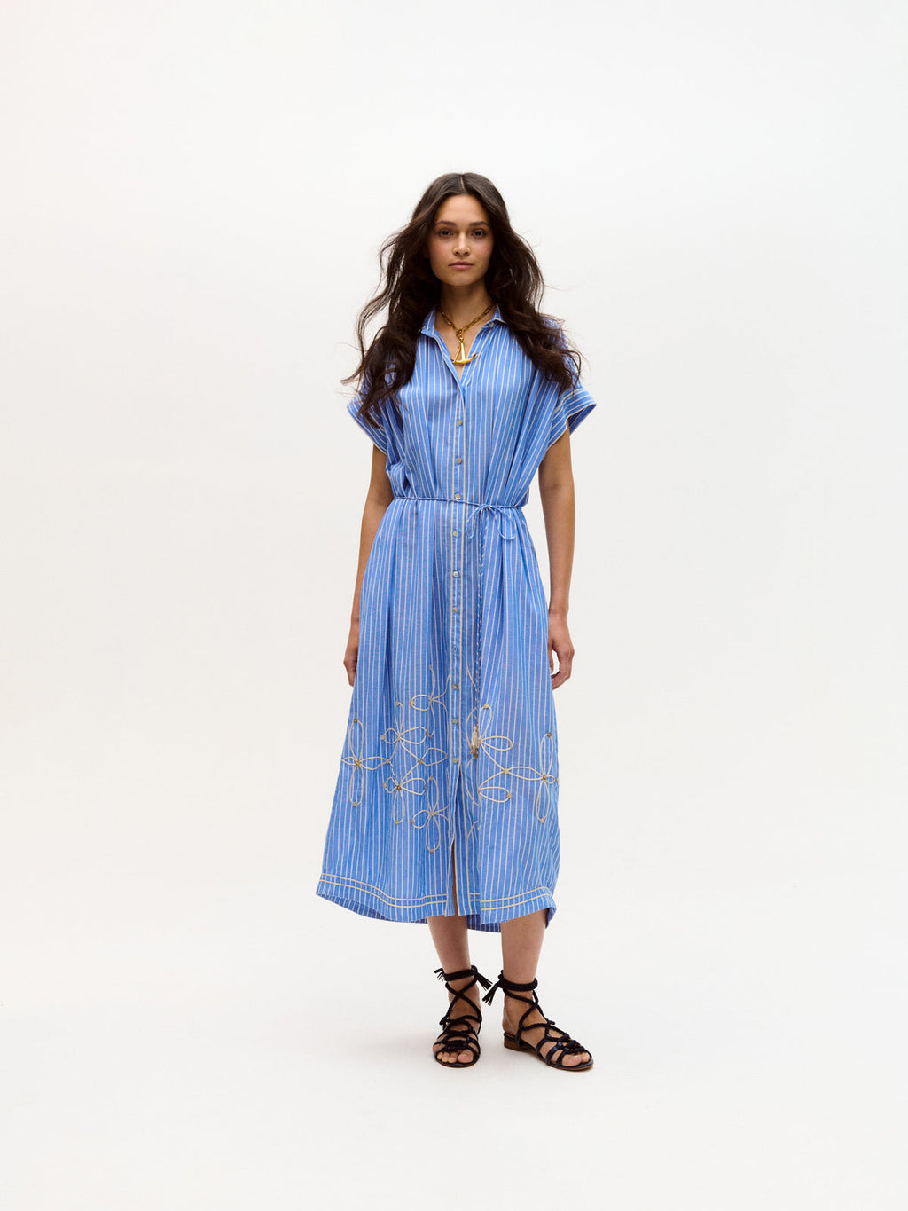 Carolina K Valerie Kaftan - Blue Stripes