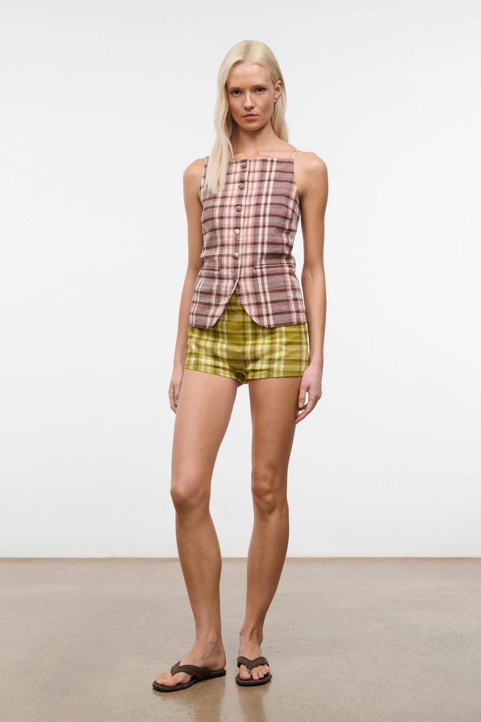 Staud Una Top. - Tuscany Plaid