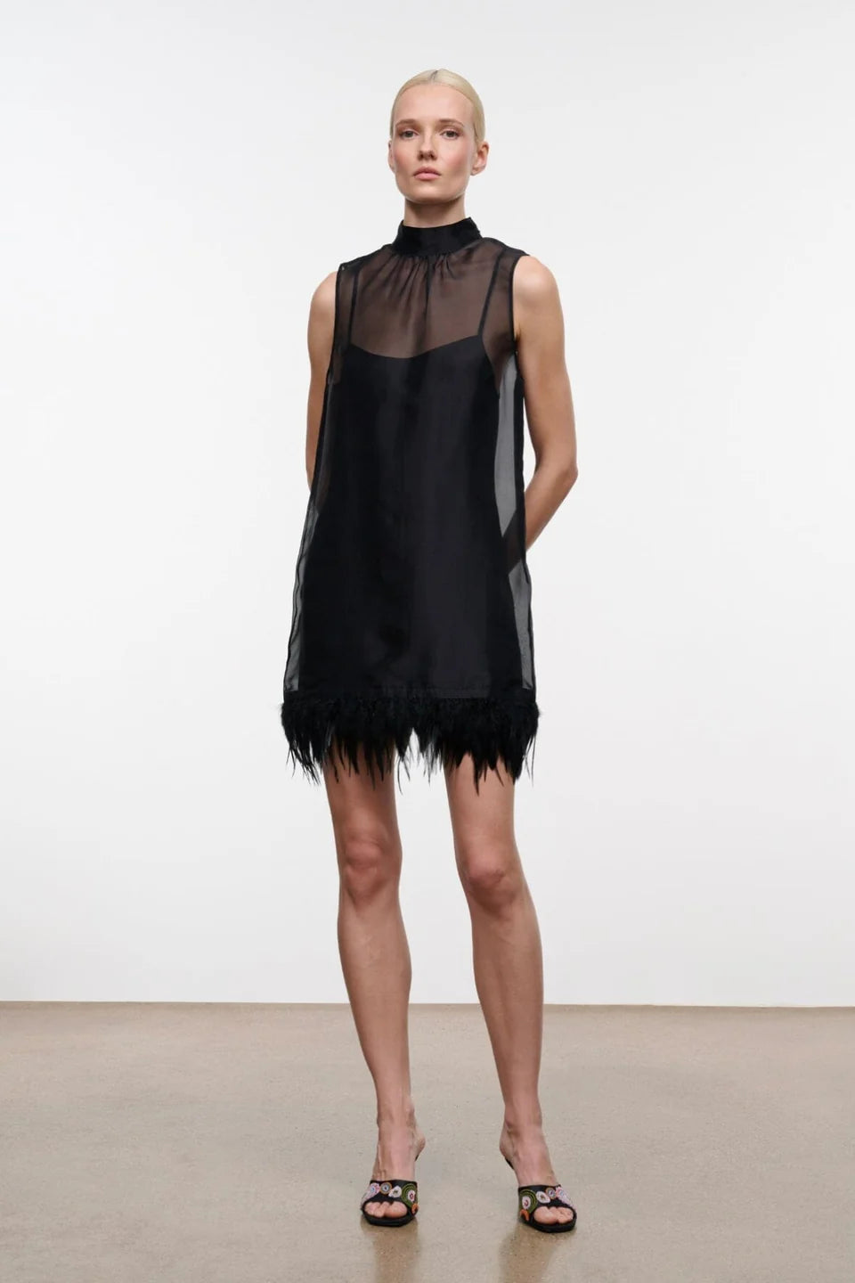 Staud Albee Mini Dress Black