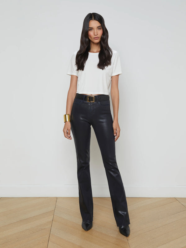 L'Agence Ruth Coated Straight-Leg Jean - Metro Coated