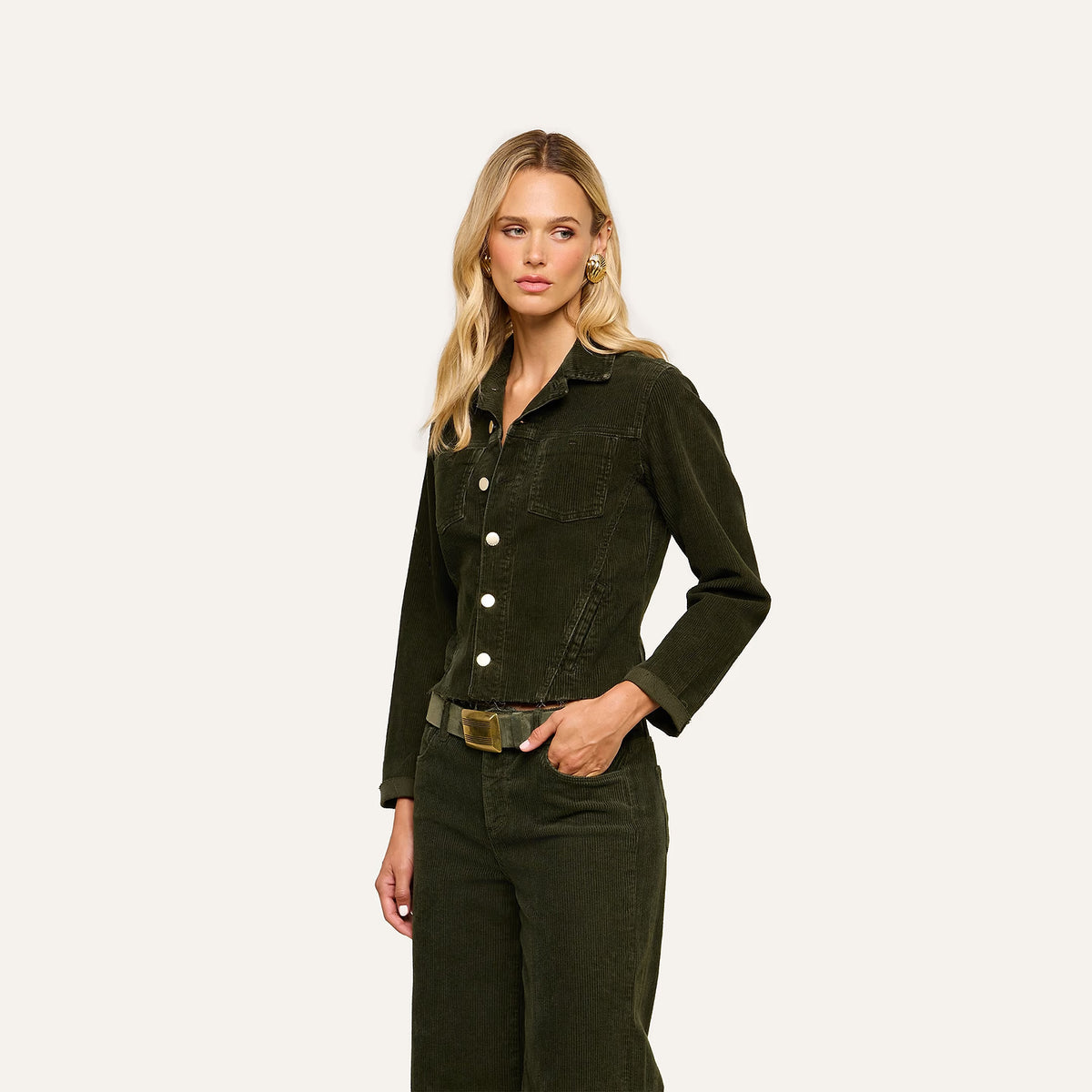 L'Agence Janelle Corduroy Jacket - Army
