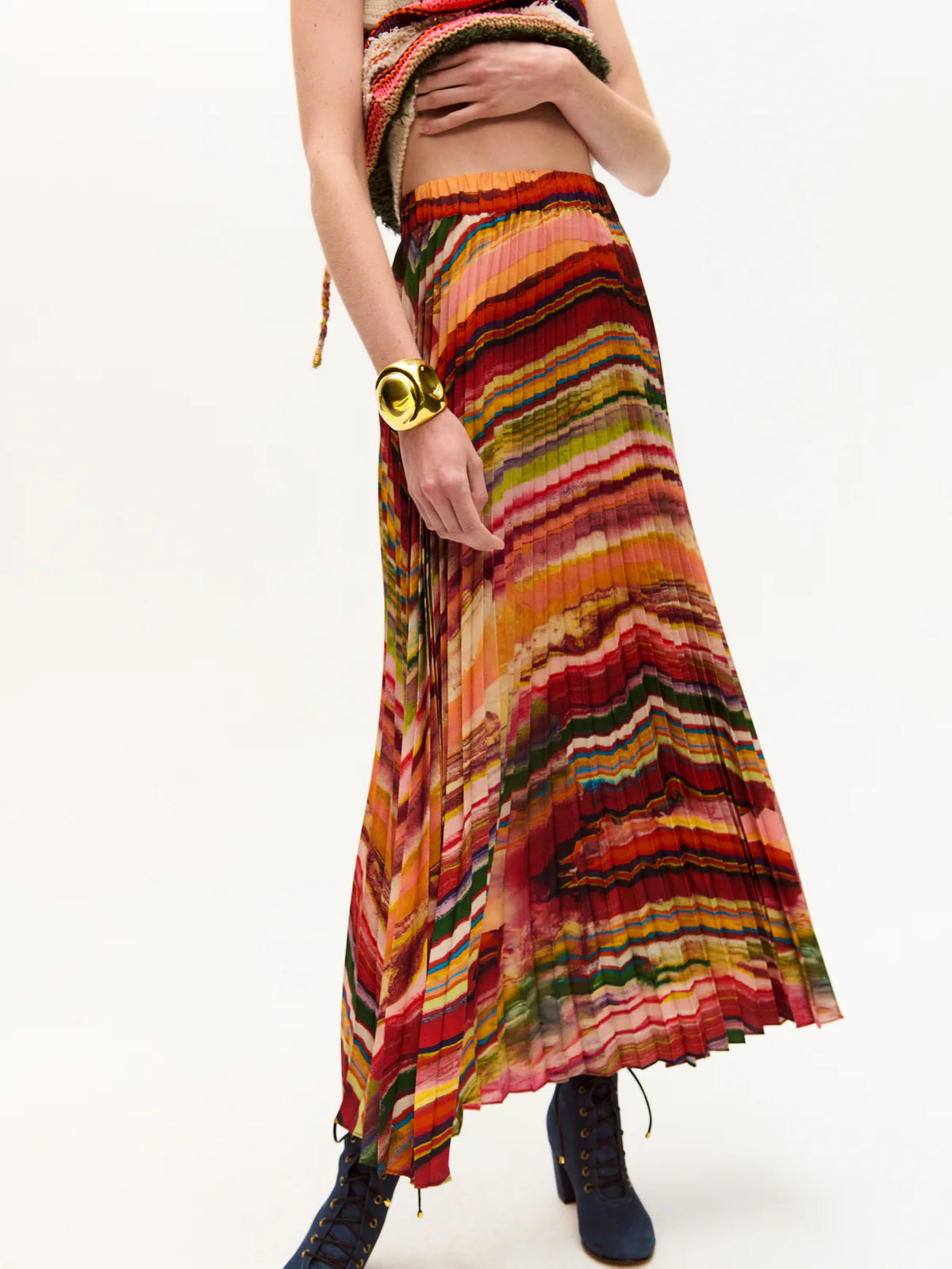 Carolina K Cleo Skirt - Ruby Marble