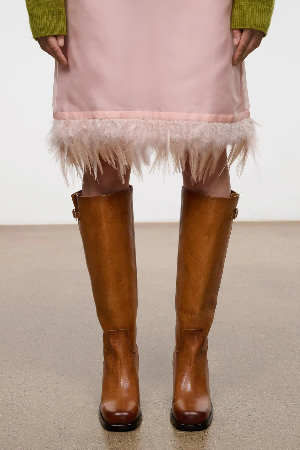 Staud Brooklyn Boot Cashew Distressed