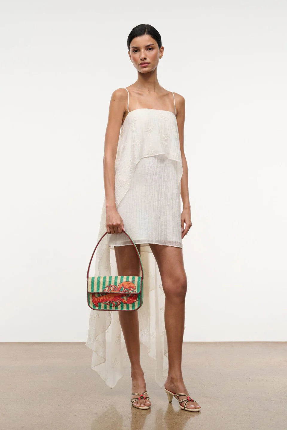Staud Tommy Beaded Bag Summer Lobster