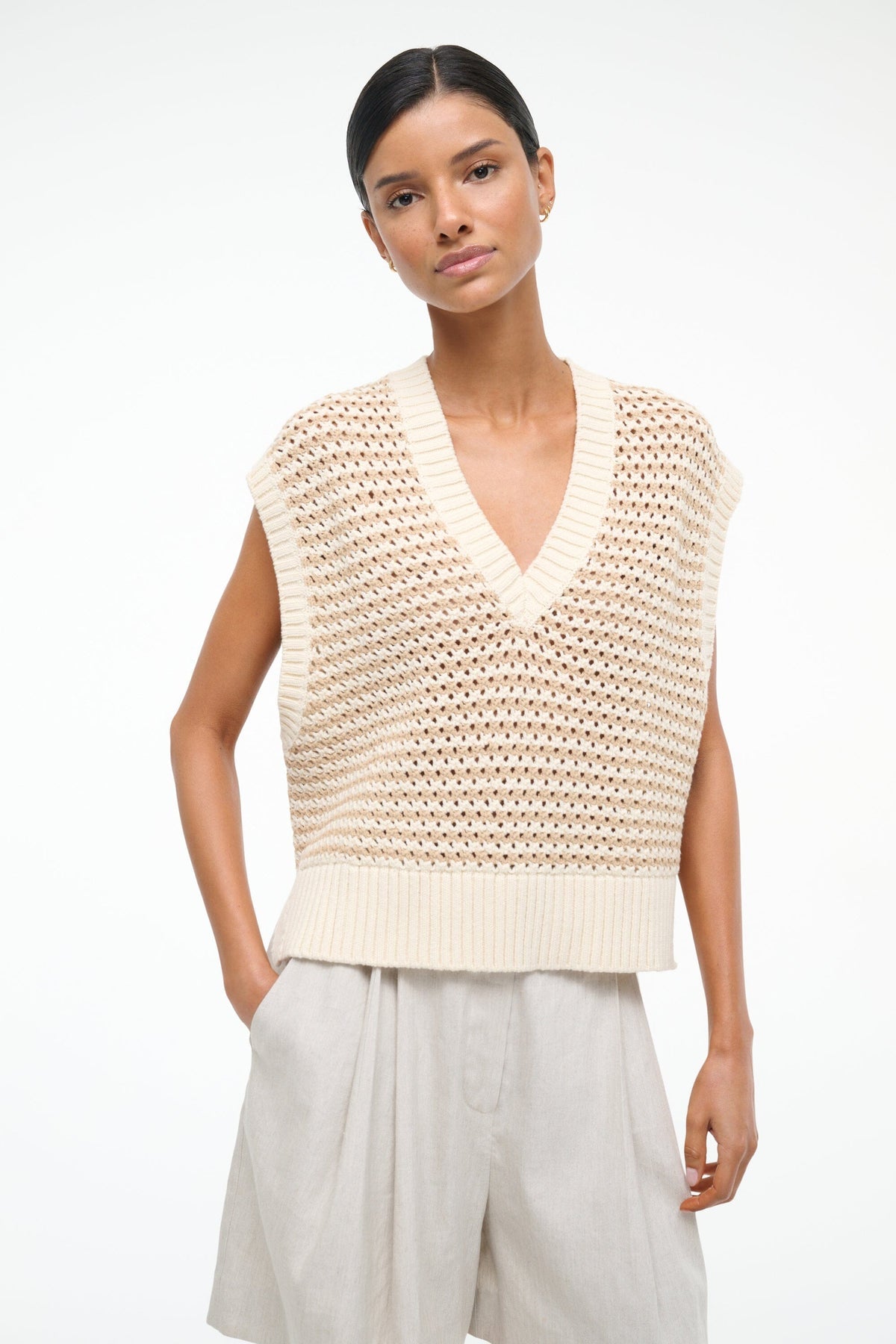 Staud Americana Sweater Breeze Creme