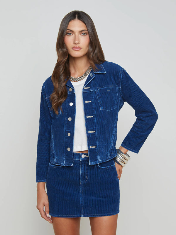 L'Agence Nelly Corduroy Jacket - Lapis Blue